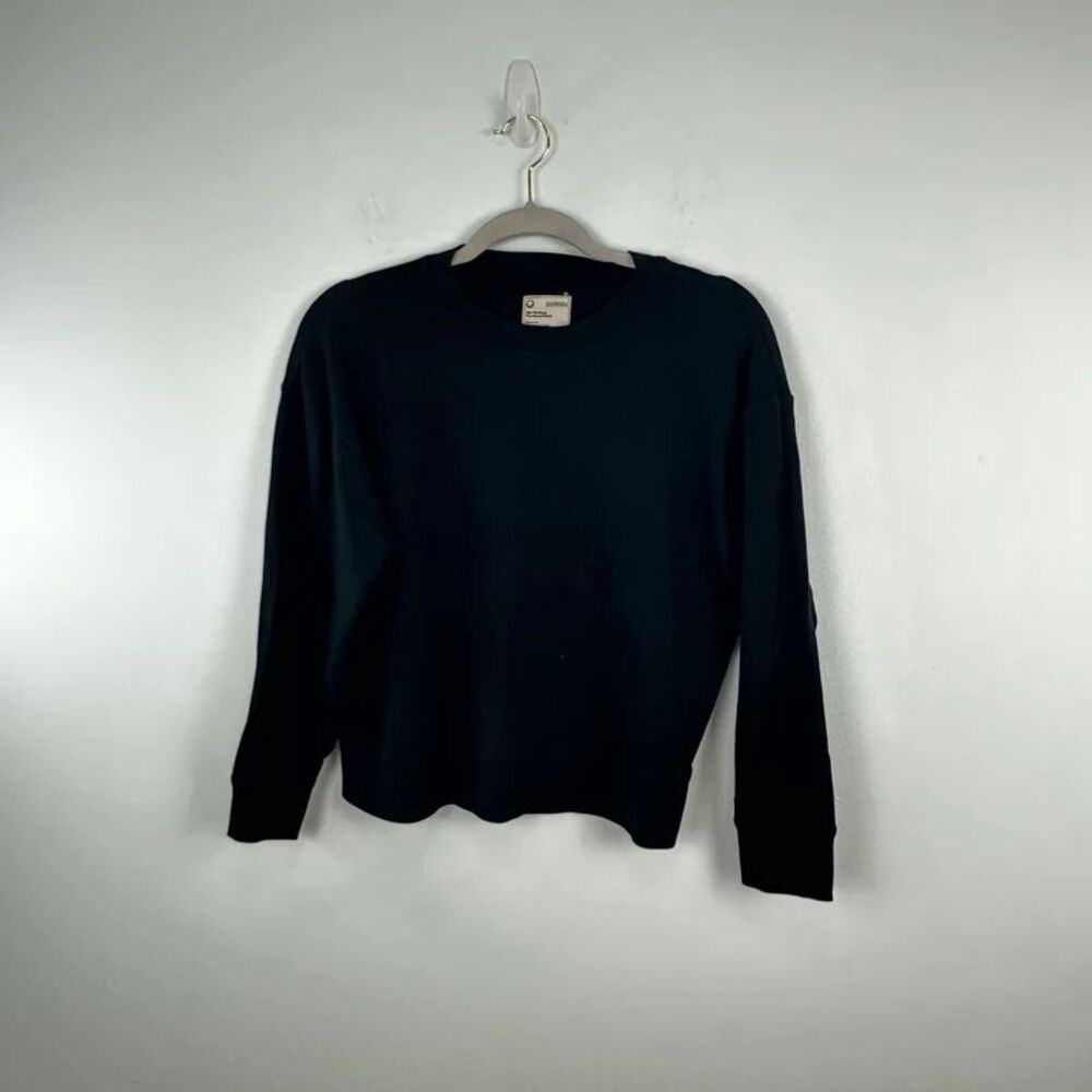 For Days Organic Cotton Black Cropped Sweatshirt Size Medium